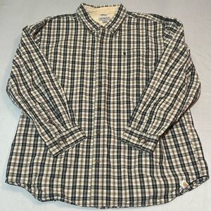 Carhartt Relaxed Fit Plaid Flannel Button Up Shirt Men's 2XL Long Sleeve
